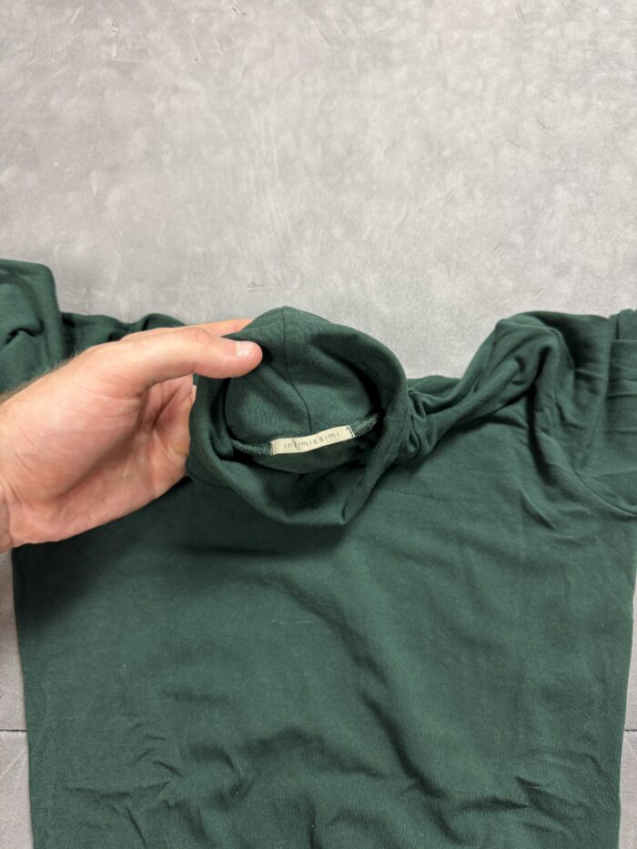 Zielony ciemno-zielony cienki golf longsleeve (S) - obrazek 3