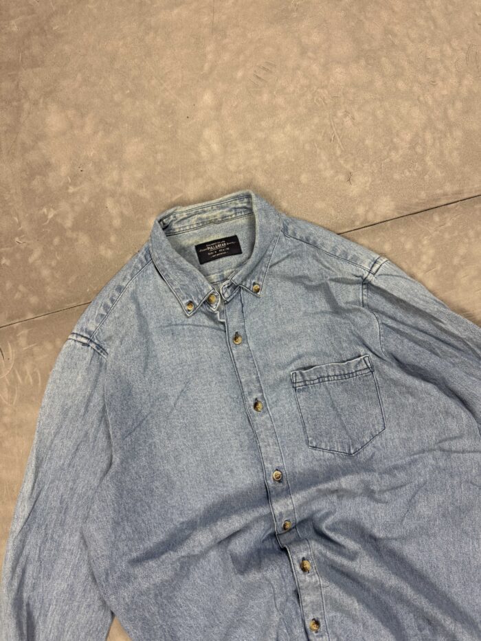 Pull & Bear niebieska jeansowa koszula denim y2k (M/L) - obrazek 3