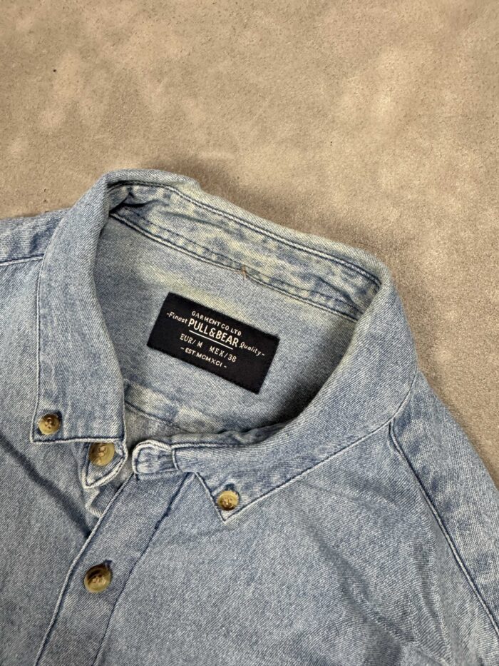 Pull & Bear niebieska jeansowa koszula denim y2k (M/L) - obrazek 4