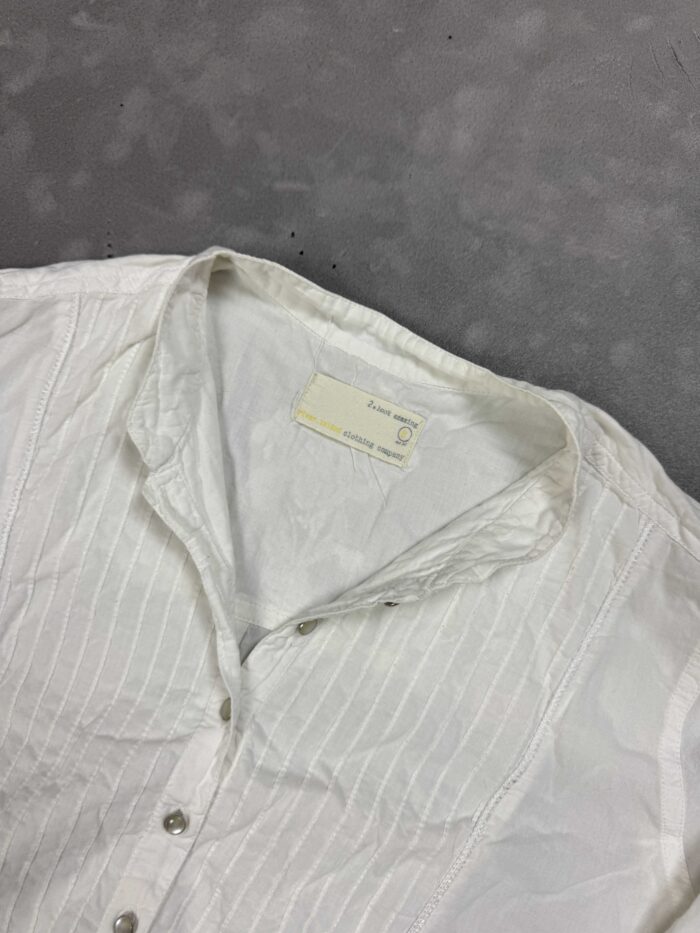Vintage biała bluzko-koszula coquette y2k 90s (S/M) - obrazek 4
