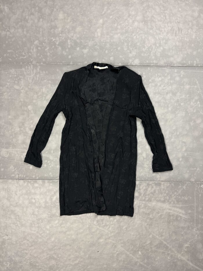 Czarna koszula bez zapięcia narzutka kardigan oversize y2k (M)