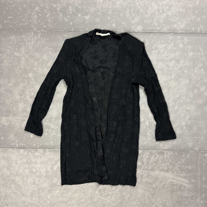 Czarna koszula bez zapięcia narzutka kardigan oversize y2k (M)