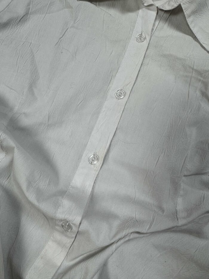 Vintage biała koszula z szerokimi rękawami retro 90s (S/M) - obrazek 4