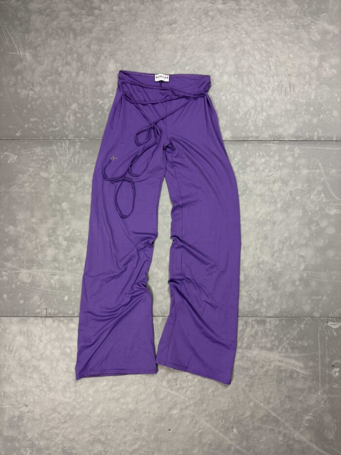 Fioletowe spodnie dzwony retro 90s (XS/S)