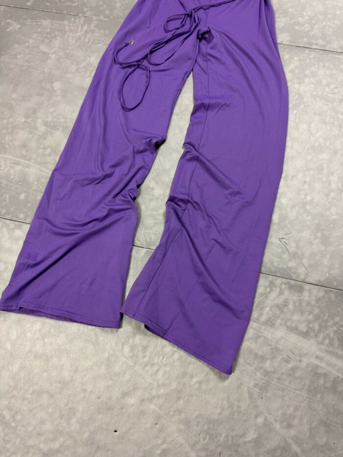 Fioletowe spodnie dzwony retro 90s (XS/S) - obrazek 4