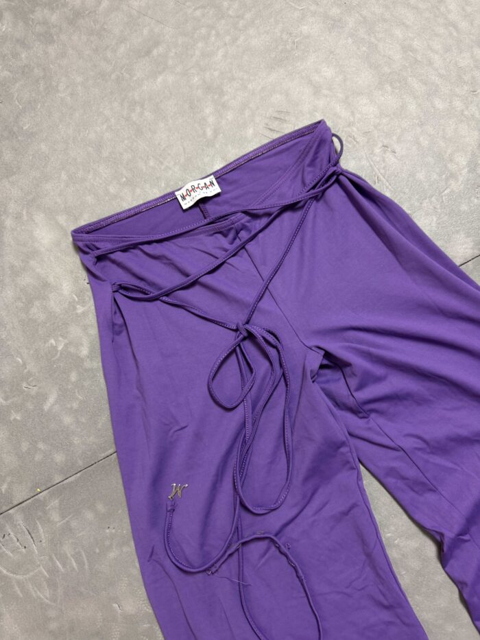 Fioletowe spodnie dzwony retro 90s (XS/S) - obrazek 3