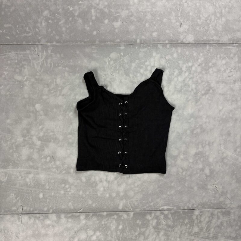 Czarny sweterkowy top bluzka cropped na ramiączkach Sinsay (XS/S)