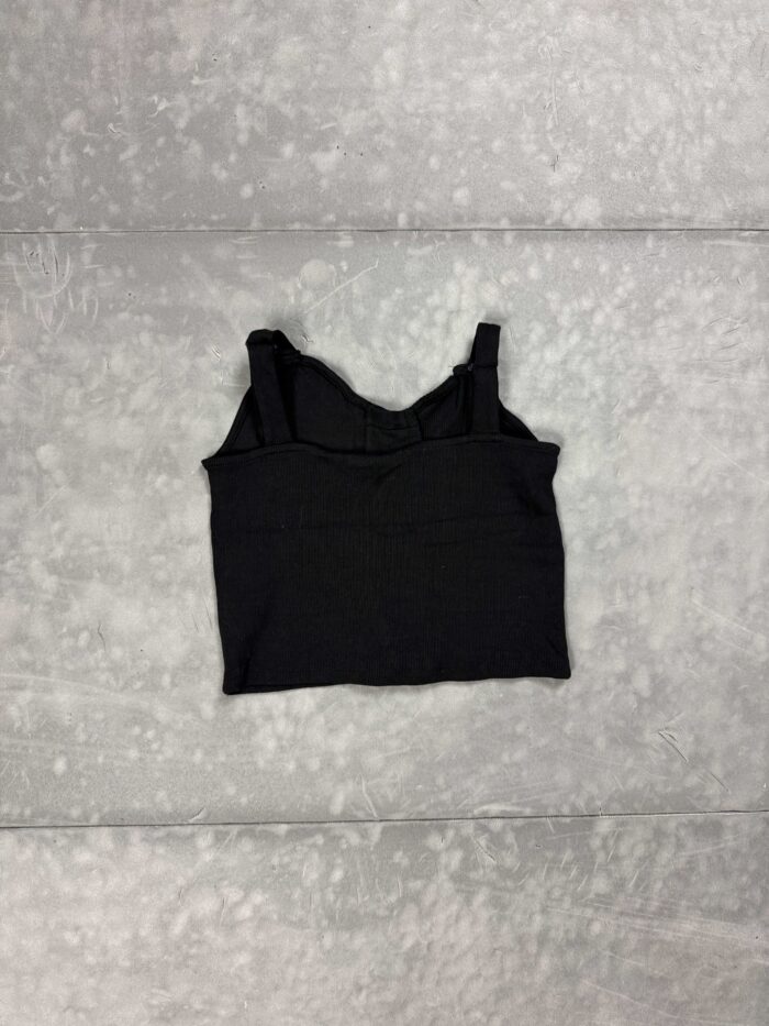 Czarny sweterkowy top bluzka cropped na ramiączkach Sinsay (XS/S) - obrazek 2