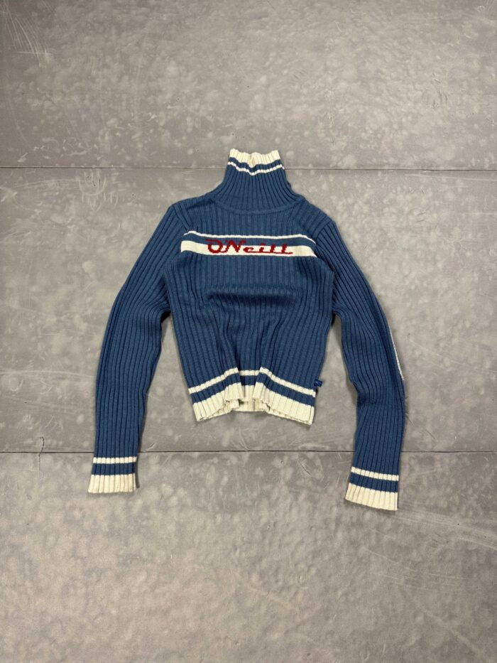 O'Neill niebieski sweter z golfem retro 90s (S)