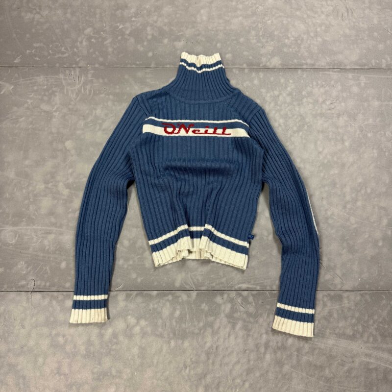 O'Neill niebieski sweter z golfem retro 90s (S)