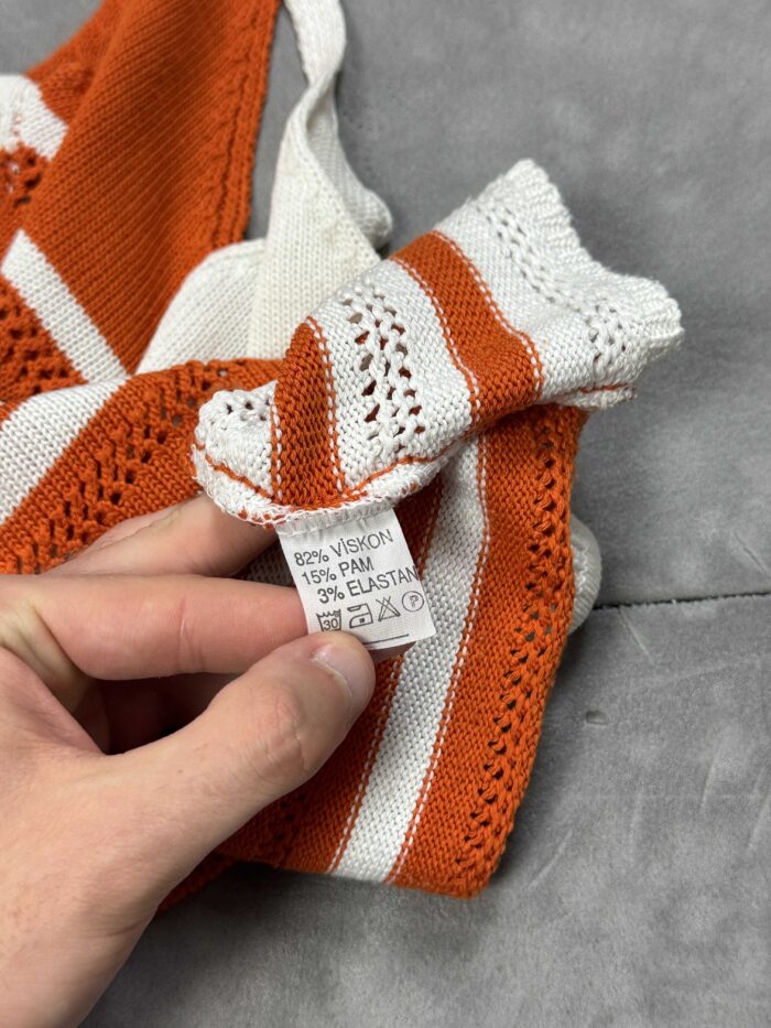 Vintage knit dziargana letnia bluzka top 90s (XS/S) - obrazek 4