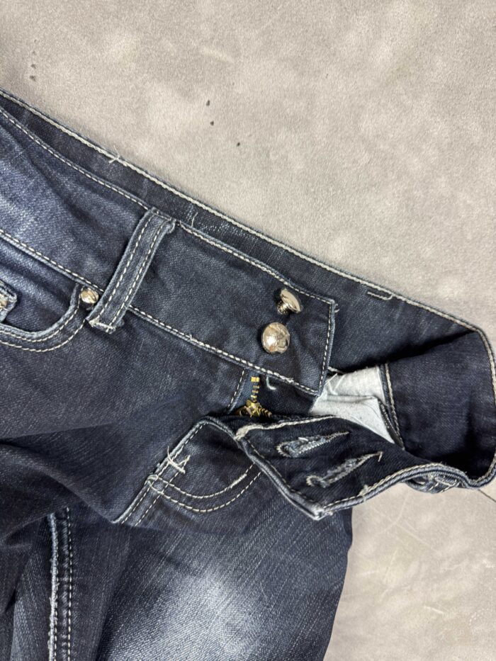Vintage Gouse washed faded skinny denim spodnie jeansowe y2k (XS/S) - obrazek 4