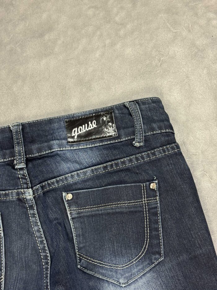 Vintage Gouse washed faded skinny denim spodnie jeansowe y2k (XS/S) - obrazek 5