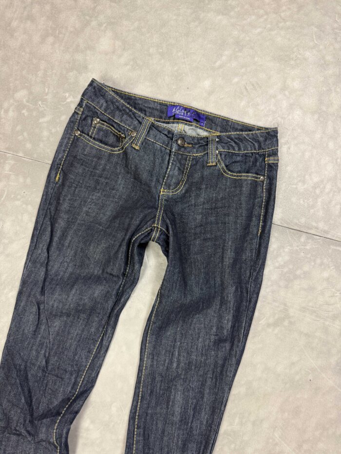 Vintage washed denim spodnie jeansowe navy y2k (XS/S) - obrazek 3