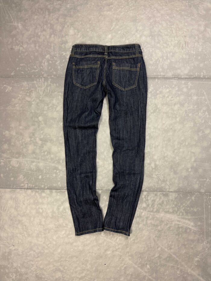 Vintage washed denim spodnie jeansowe navy y2k (XS/S) - obrazek 2