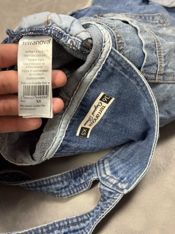 Terranova jeansowe ogrodniczki denim retro 90s (XS) - obrazek 5