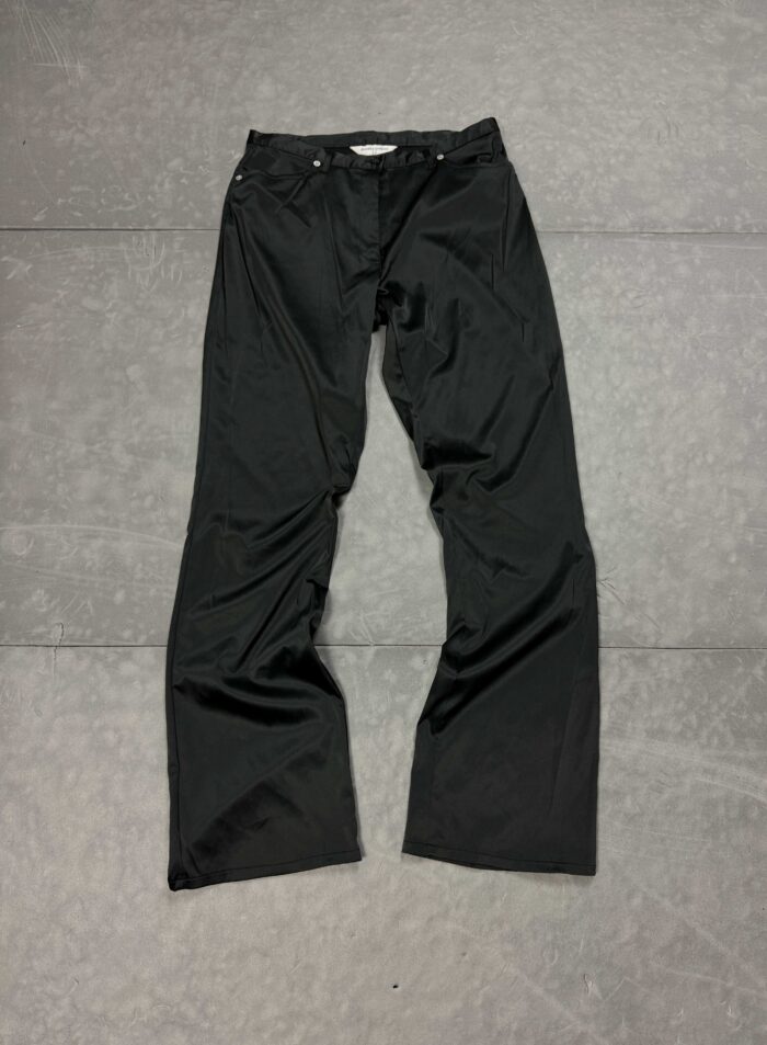 Czarne satynowe loose fit spodnie Dorothy Perkins materiałowe y2k (S)