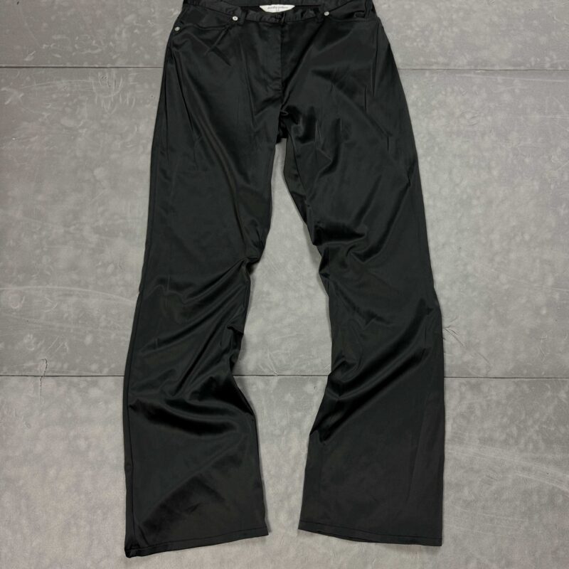 Czarne satynowe loose fit spodnie Dorothy Perkins materiałowe y2k (S)