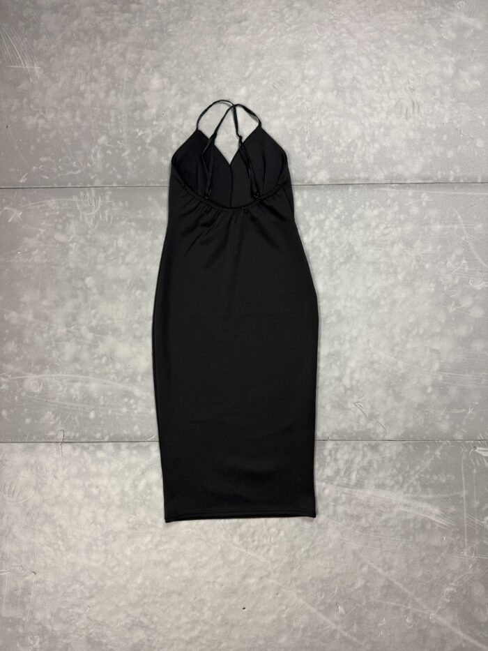 Czarna elegancka sukienka midi Head Girl (M) - obrazek 2