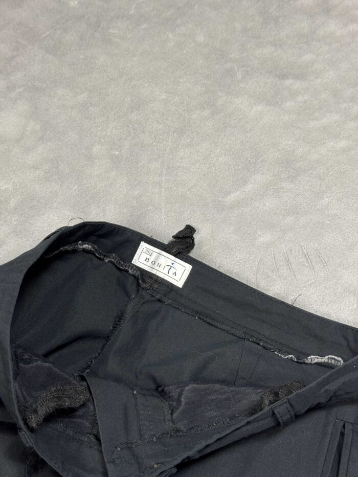 Czarne damskie materiałowe spodnie loose fit y2k oversize (S/M) - obrazek 4
