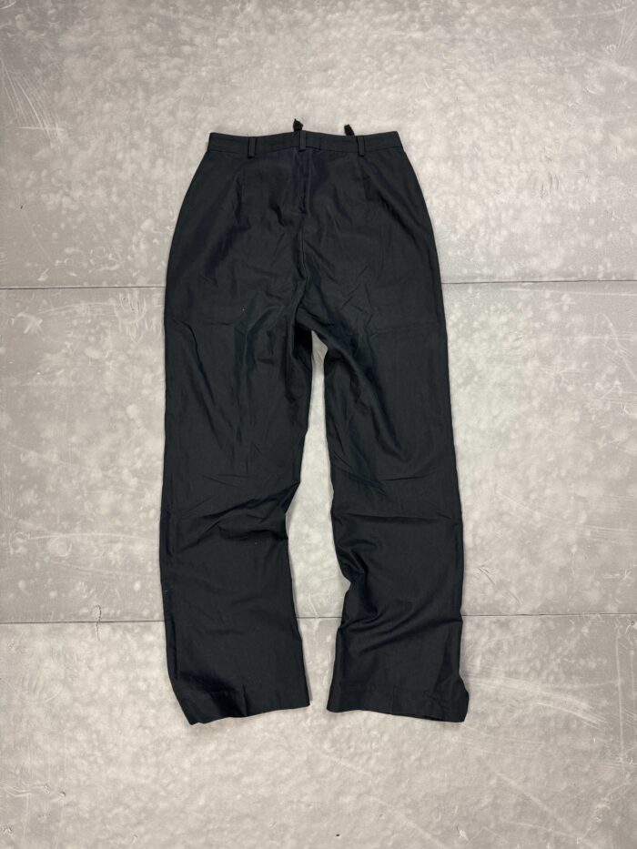Czarne damskie materiałowe spodnie loose fit y2k oversize (S/M) - obrazek 2