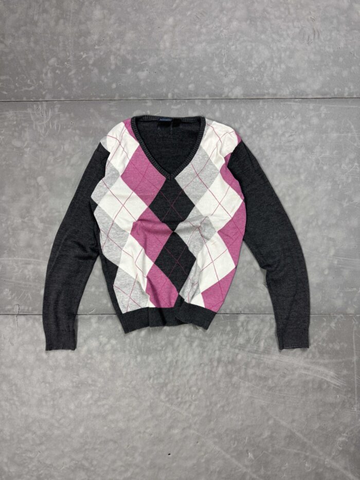 Vintage sweter w romby retro coquette 90s (S)
