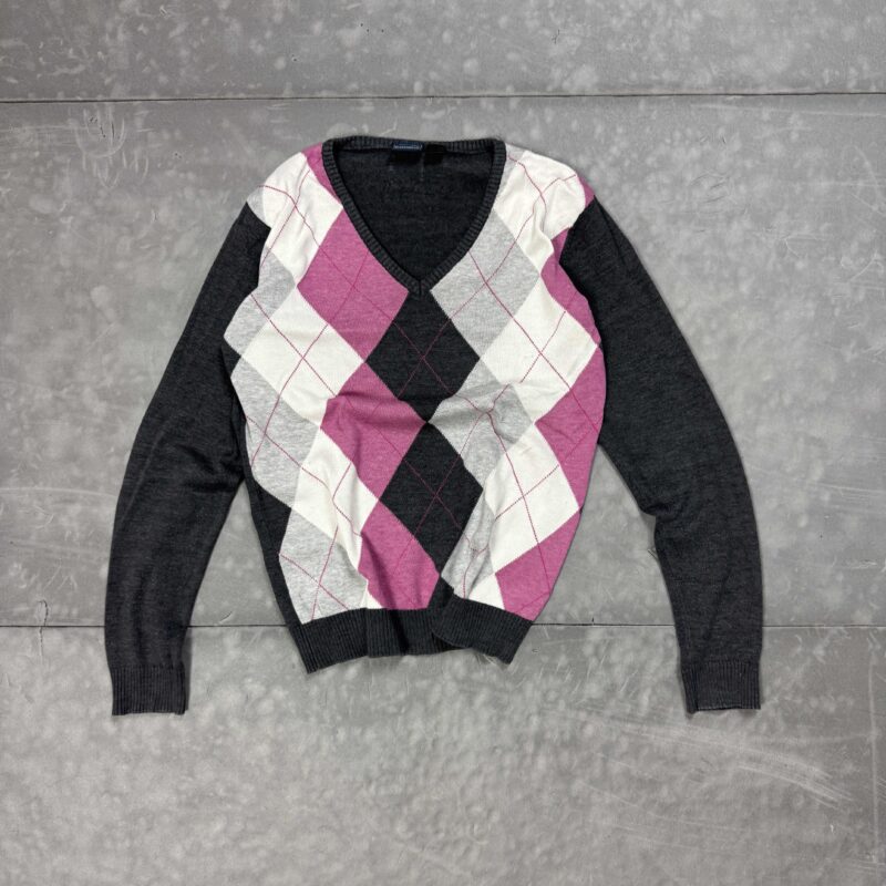 Vintage sweter w romby retro coquette 90s (S)