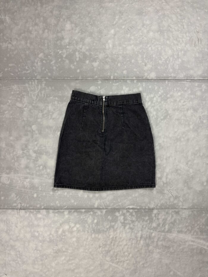 Vintage denim washed spódnica mini jeansowa retro (S) - obrazek 2