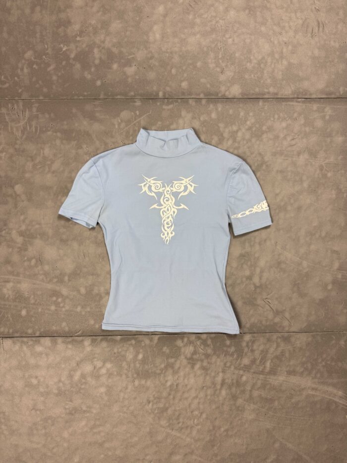 T-shirt tribal print y2k streetwear koszulka (XS/S)