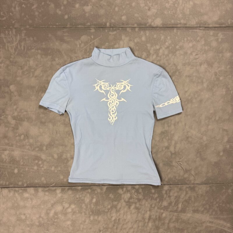 T-shirt tribal print y2k streetwear koszulka (XS/S)