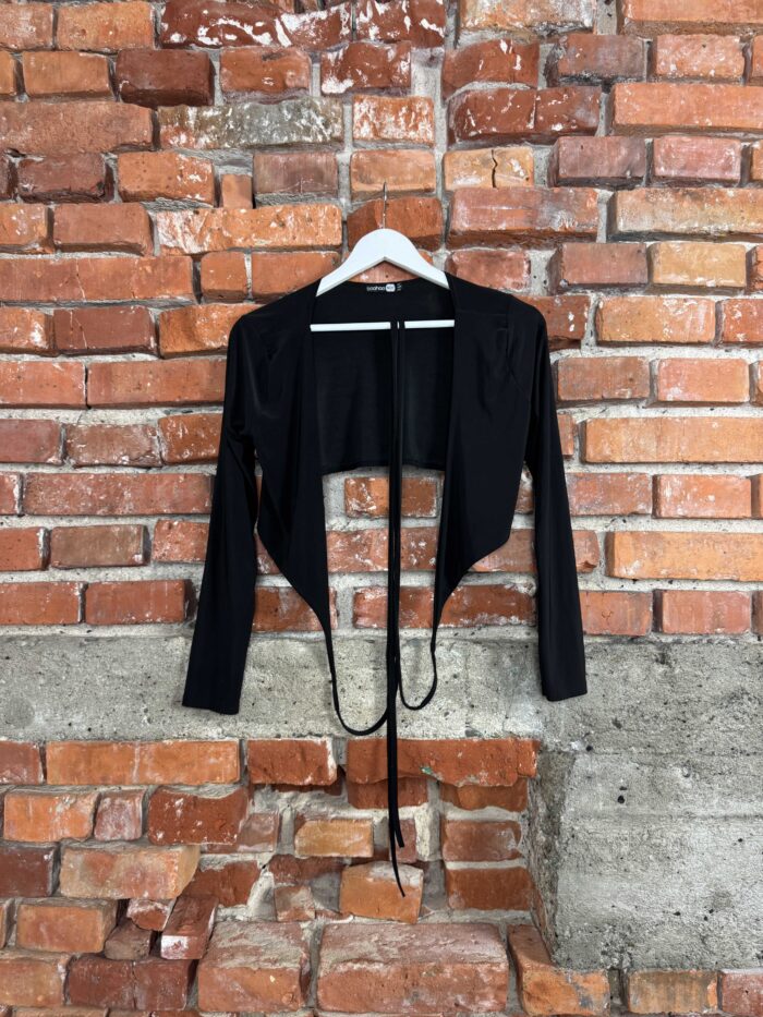 BooHoo bluzka top cropped uniwersalny wiązany (S) - obrazek 2