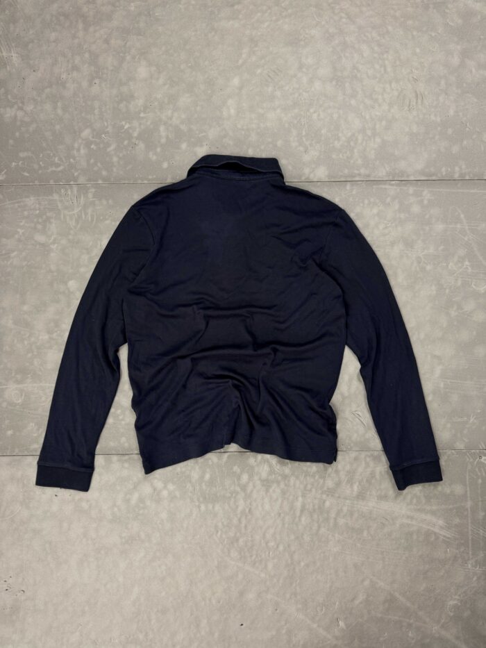 Hugo Boss navy polo longsleeve T-shirt sweterek (M) - obrazek 2