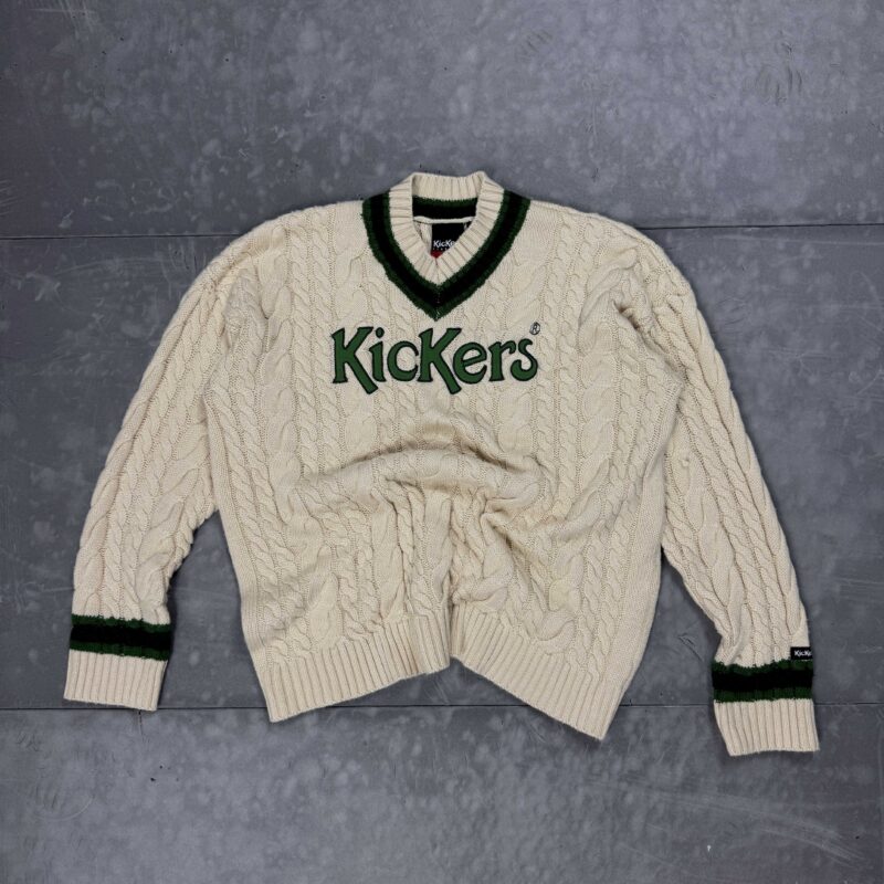 Vintage Kickers knit sweter big print haft 90s (M/L)
