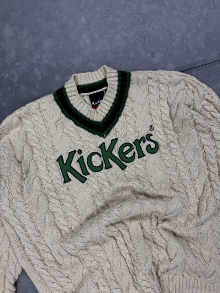 Vintage Kickers knit sweter big print haft 90s (M/L) - obrazek 3