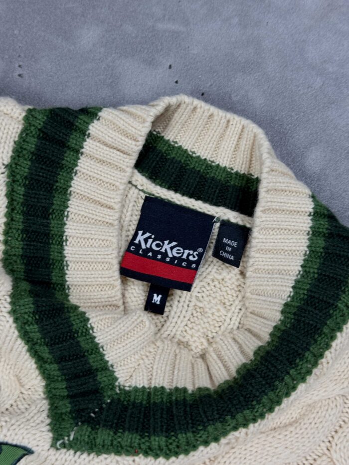 Vintage Kickers knit sweter big print haft 90s (M/L) - obrazek 5