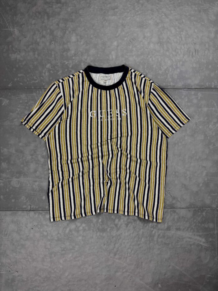 Guess Los Angeles striped T-shirt koszulka z haftem (L)