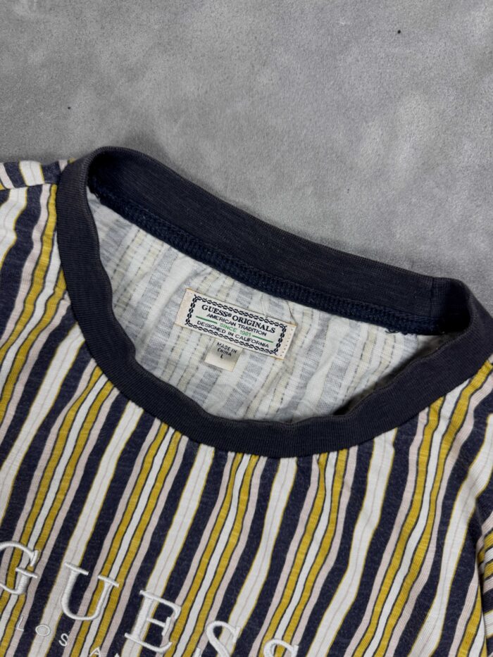 Guess Los Angeles striped T-shirt koszulka z haftem (L) - obrazek 4