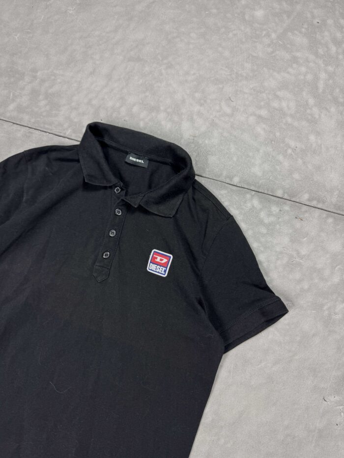 Diesel czarna koszulka polo slim fit streetwear (M/L) - obrazek 3