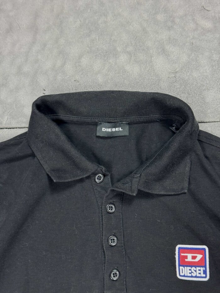 Diesel czarna koszulka polo slim fit streetwear (M/L) - obrazek 4