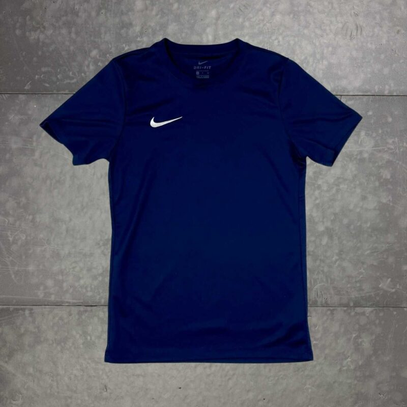 Nike navy sportowy T-shirt z haftem (S/M)
