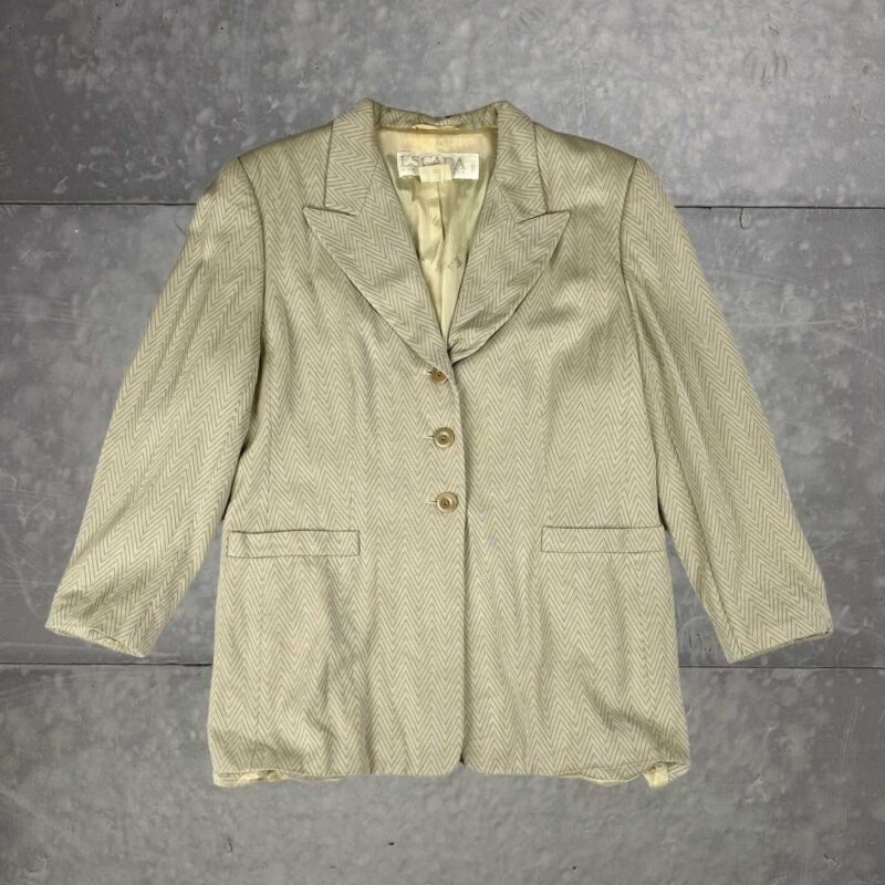 Escada Margaretha Ley vintage beżowa marynarka damska 90s (M/L)