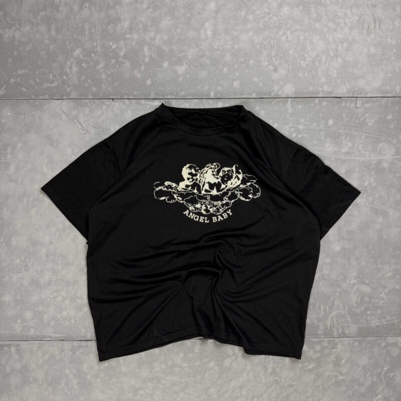 Angel print T-shirt y2k koszulka z nadrukiem (M)