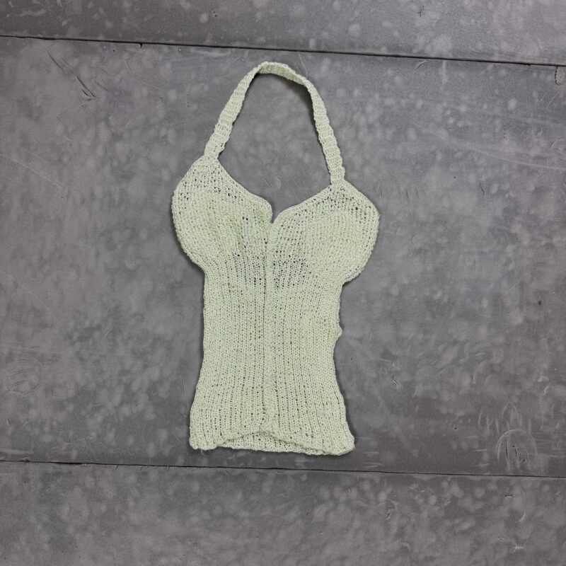 Gorsetowy dziargany ręcznie top handmade y2k (S)