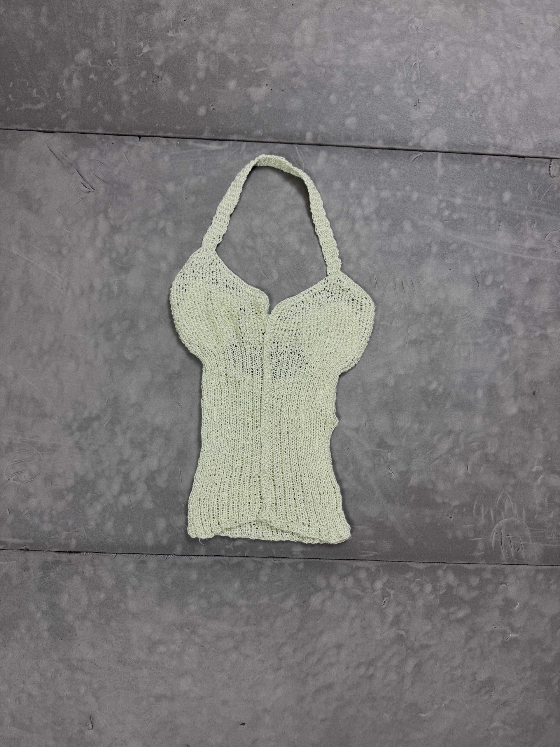 Gorsetowy dziargany ręcznie top handmade y2k (S)