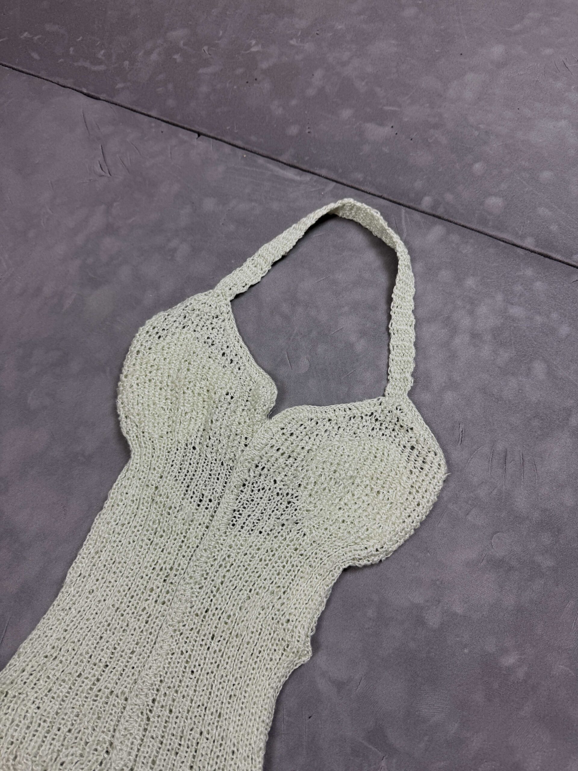 Gorsetowy dziargany ręcznie top handmade y2k (S) - obrazek 2