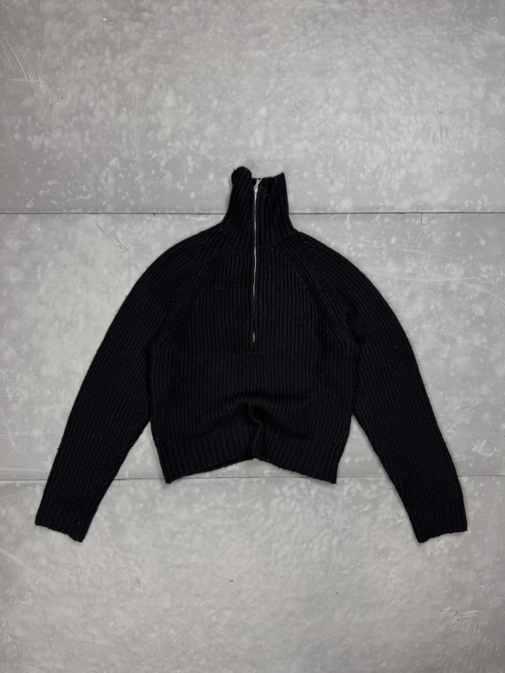 H&M czarny sweter z golfem halfzip retro (S)