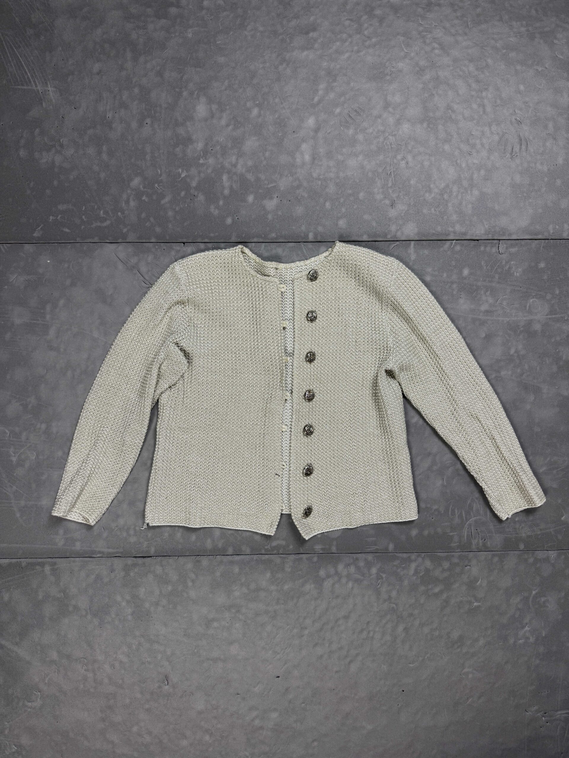 Damski szary żakiet rozpinany sweter (M)