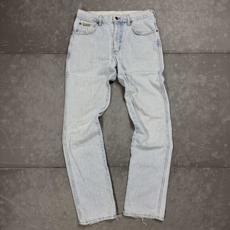 Vintage Wrangler baby blue straight fit denim spodnie jeansowe (M/L)