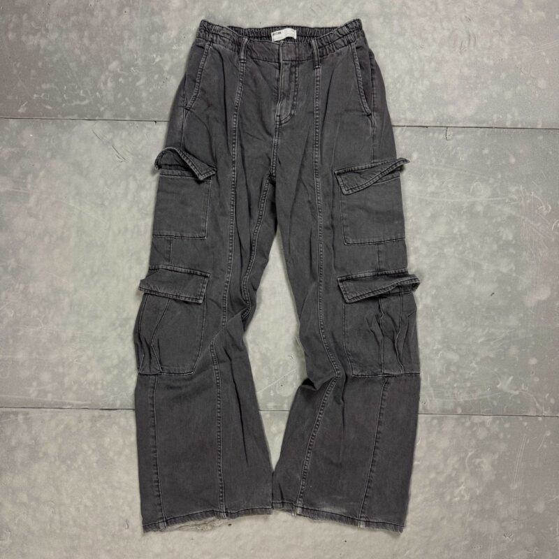 Bershka oversize distressed cargo spodnie jeansowe retro y2k (S)