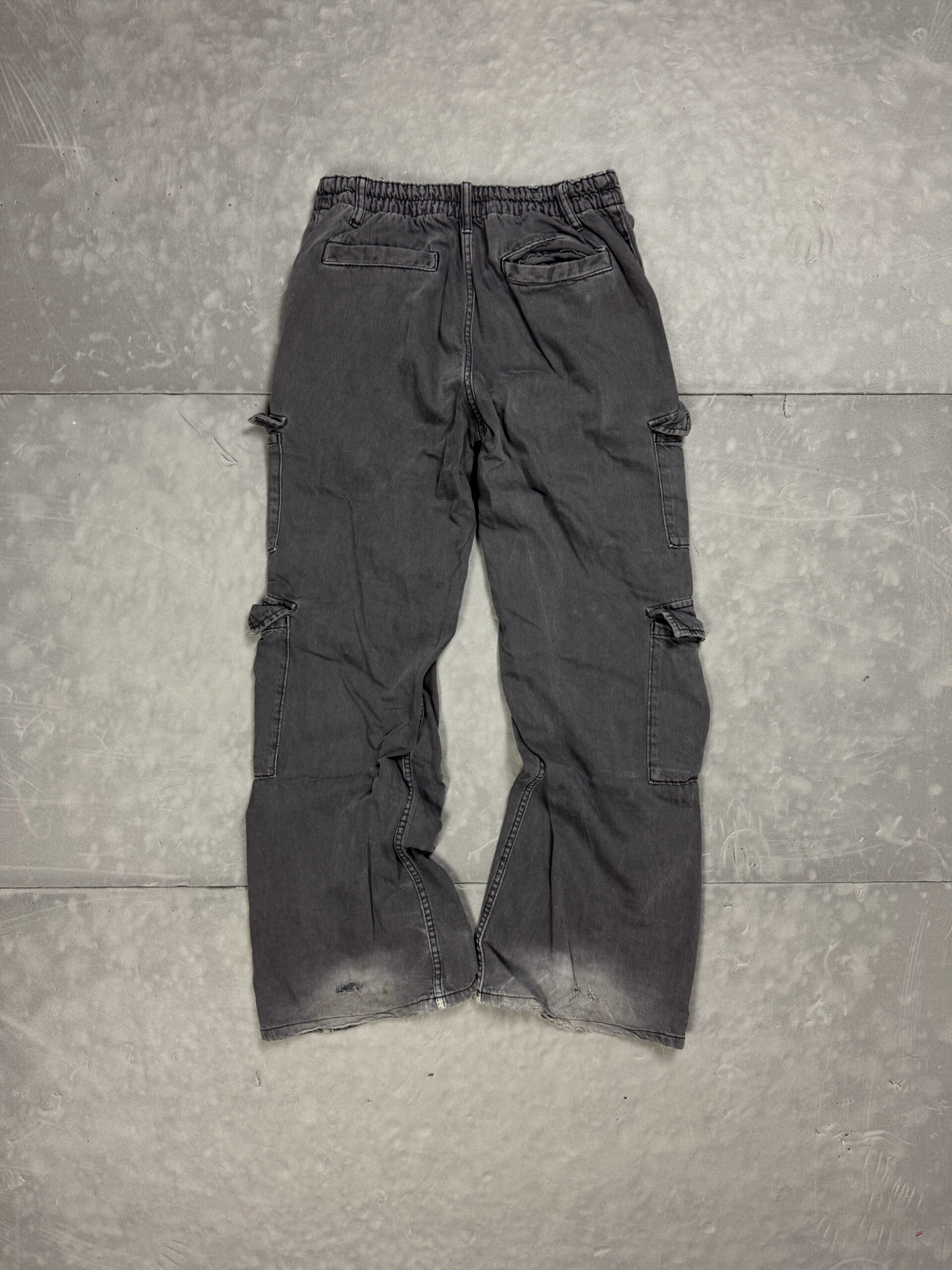 Bershka oversize distressed cargo spodnie jeansowe retro y2k (S) - obrazek 2
